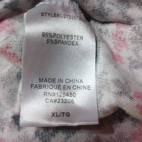 Como Blu Short Sleeve Soft Zig Zags Shirt Sweater Feel Embellished - Picture 5 of 5